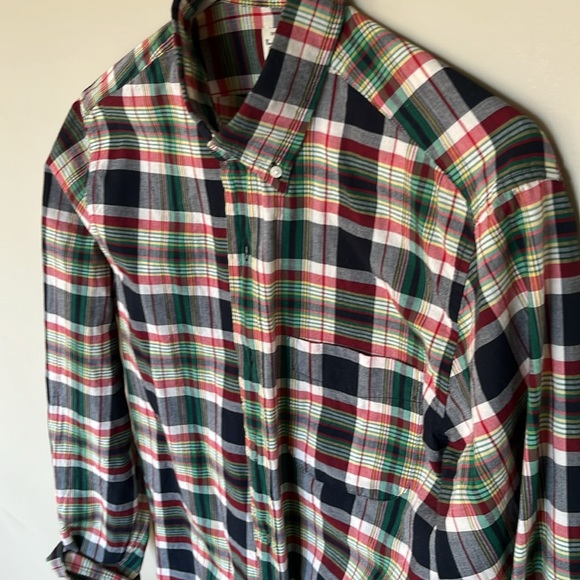 J crew men’s small Indian madras cotton button down shirt - Picture 3 of 4